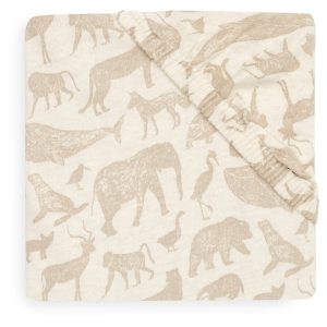 Fitted Sheet 70x140 cm - Animals - Nougat