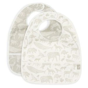 Bib Waterproof Animals - 2pack - Olive green