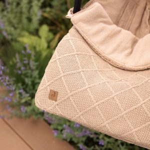 Footmuff - Check Knit Biscuit 0+