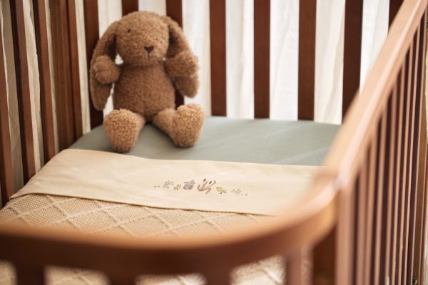 Fitted Sheet Likno/Next2me - 75x95cm Sea green