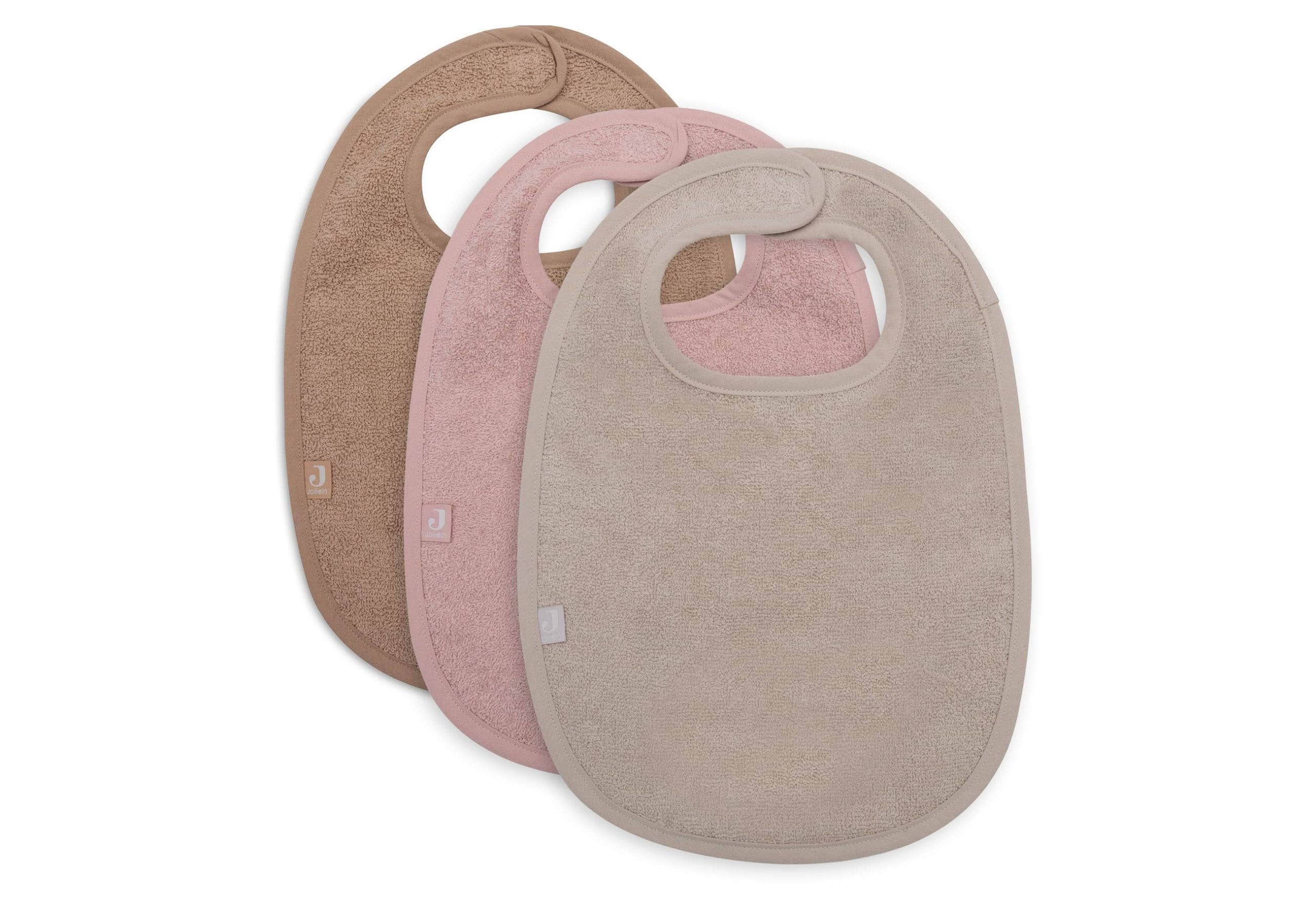 Bib Terry 3pack - Wild Rose/Nougat/Biscuit
