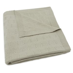 Blanket Cot 100x150cm - Grain knit Olive green