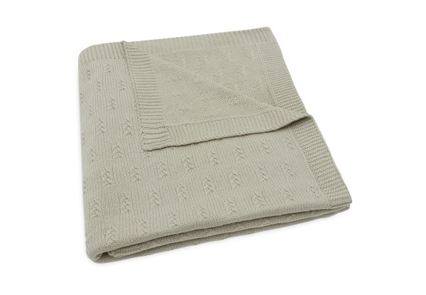 Blanket Cot 100x150cm - Grain knit Olive green