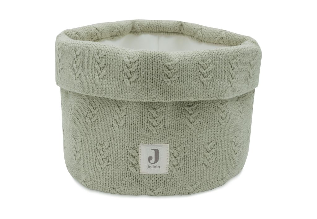 Changing Table Basket - Grain Knit Olive green