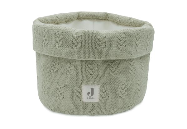 Changing Table Basket - Grain Knit Olive green