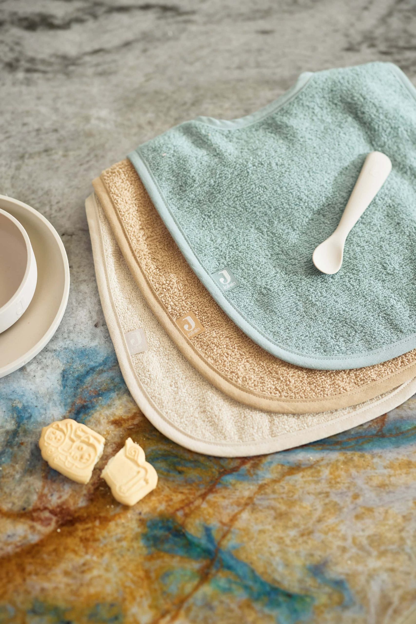 Bib Terry 3pack - Sea Green/Nougat/Biscuit - Image 2