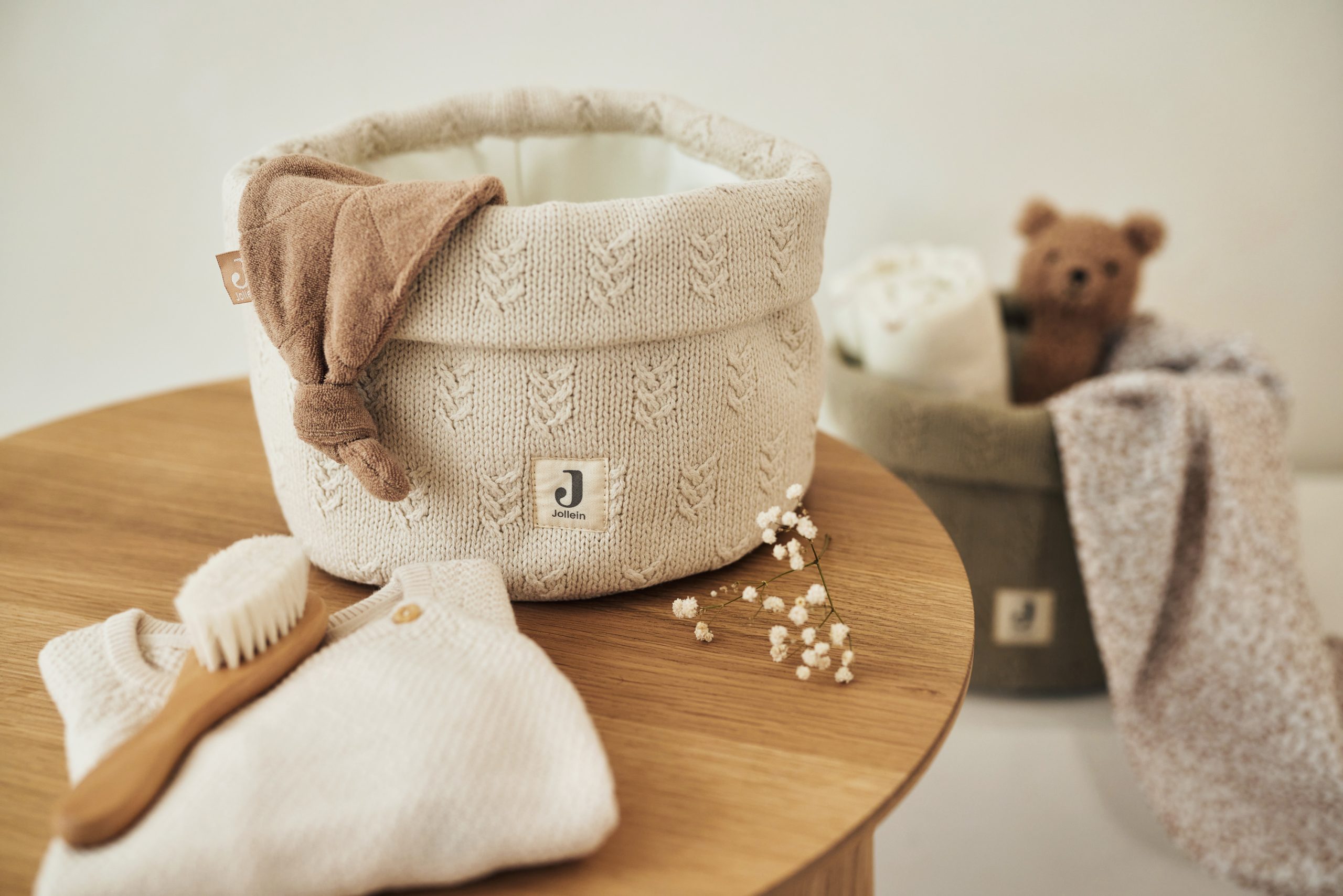 Changing Table Basket - Grain Knit Oatmeal - Image 2