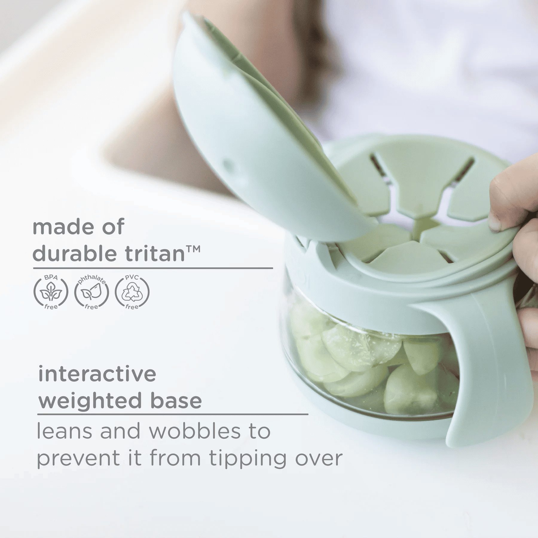 Ubbi Tritan Snack Cup - Sage - Image 4