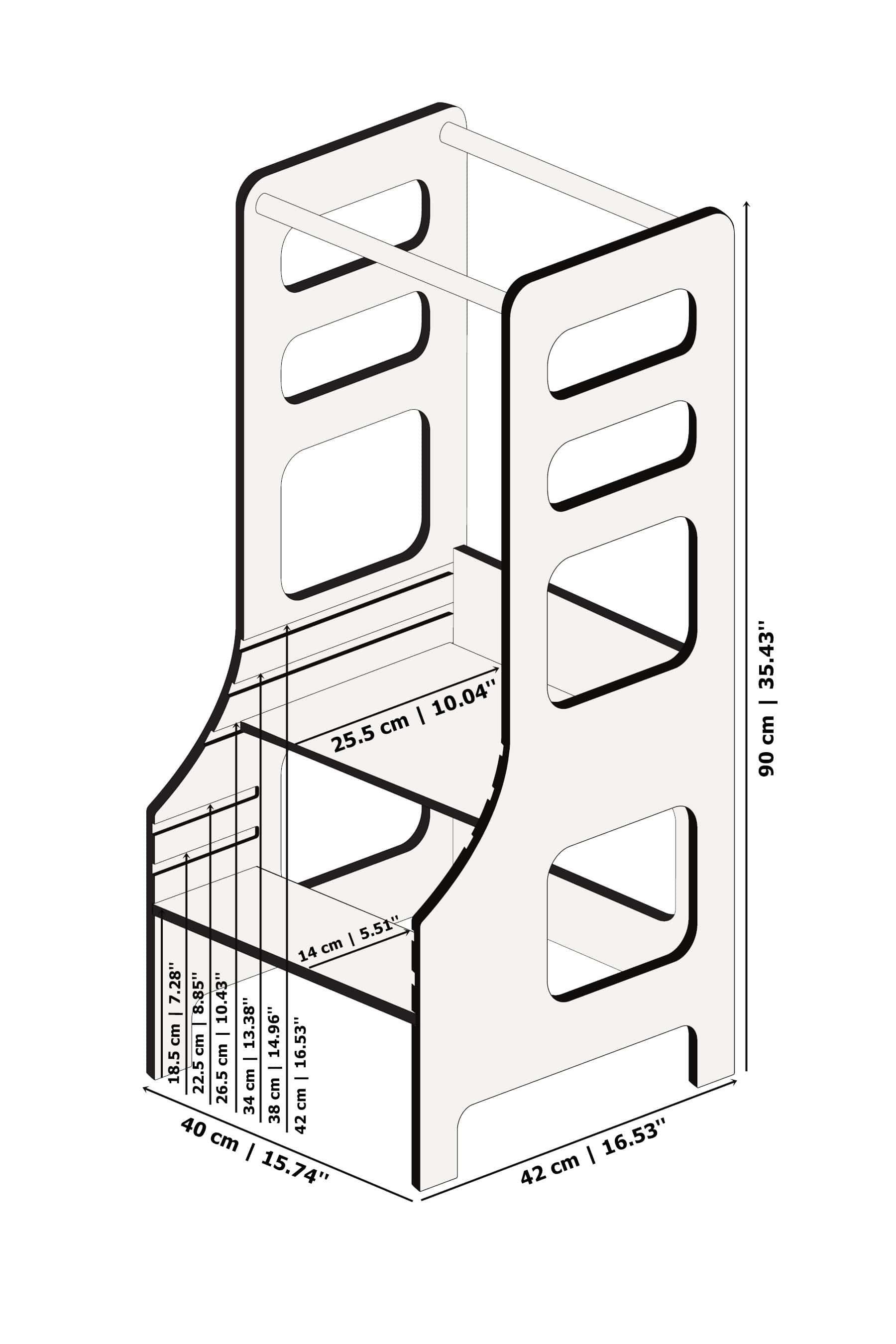 PRE-ORDER - Adjustable height kitchen tower - Image 4