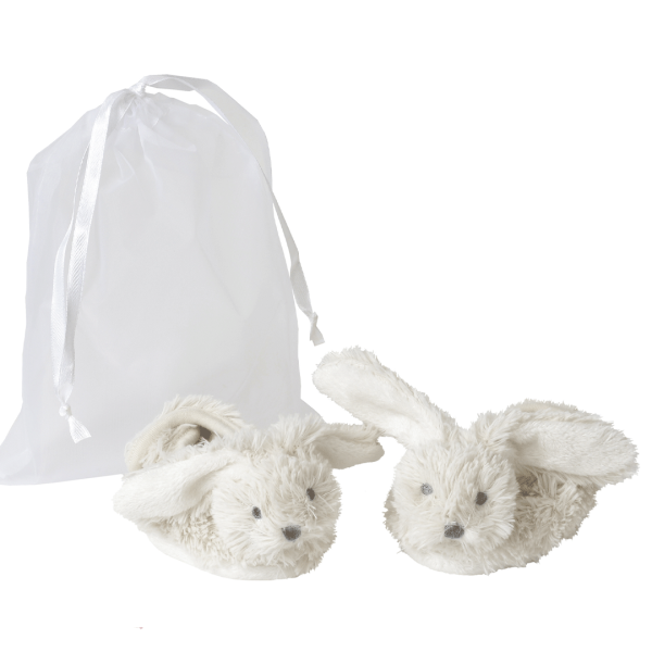 Rabbit Richie Slippers in organza bag- Ivory