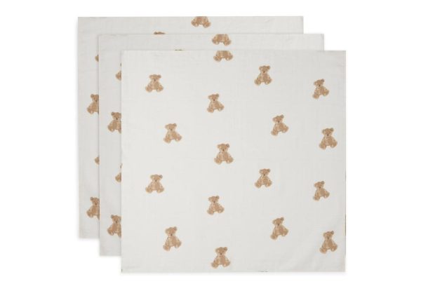 Cloth Muslin 70x70cm - Teddy Bear (3-pack)