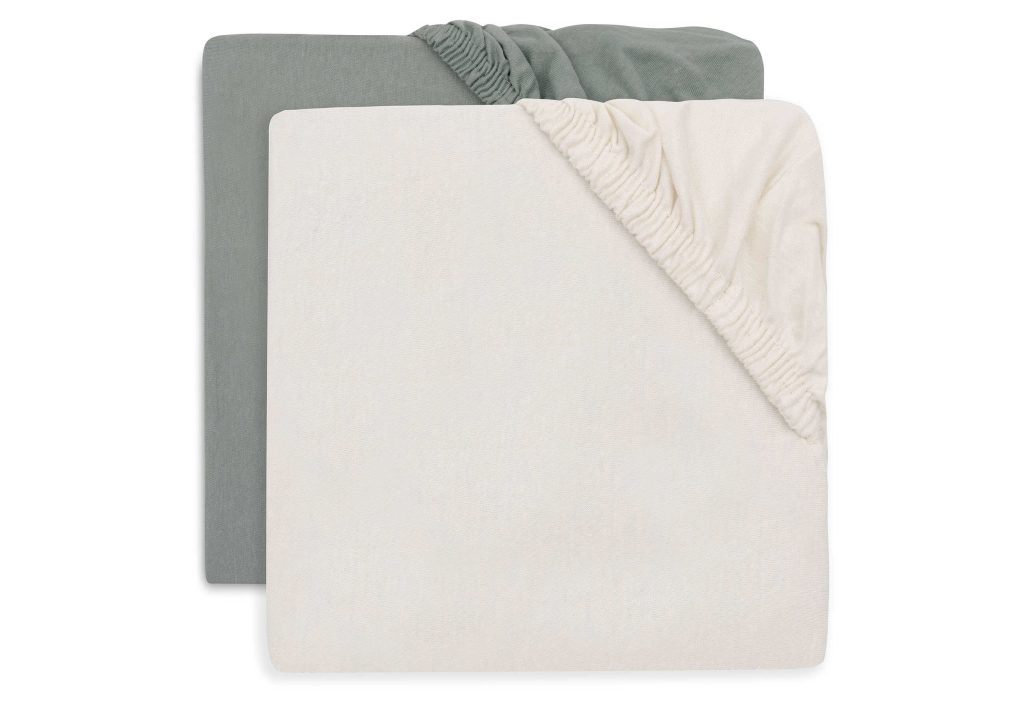 Fitted Sheet Jersey 70x140cm - Sea Green/Ivory (2pack)