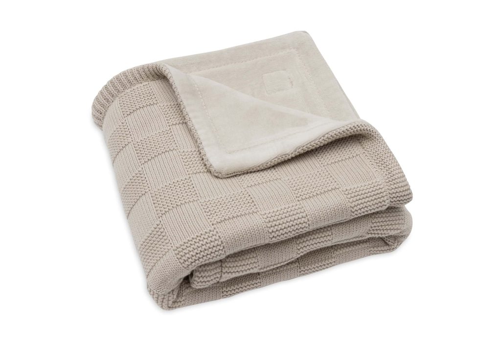 Blanket Cradle 75x100cm Box Knit Warm Sand/Velvet