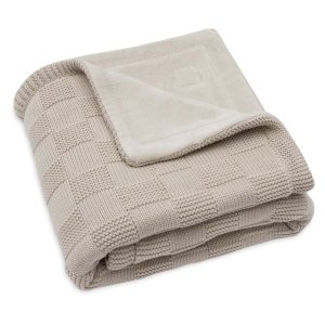 Blanket Cradle 75x100cm Box Knit Warm Sand/Velvet