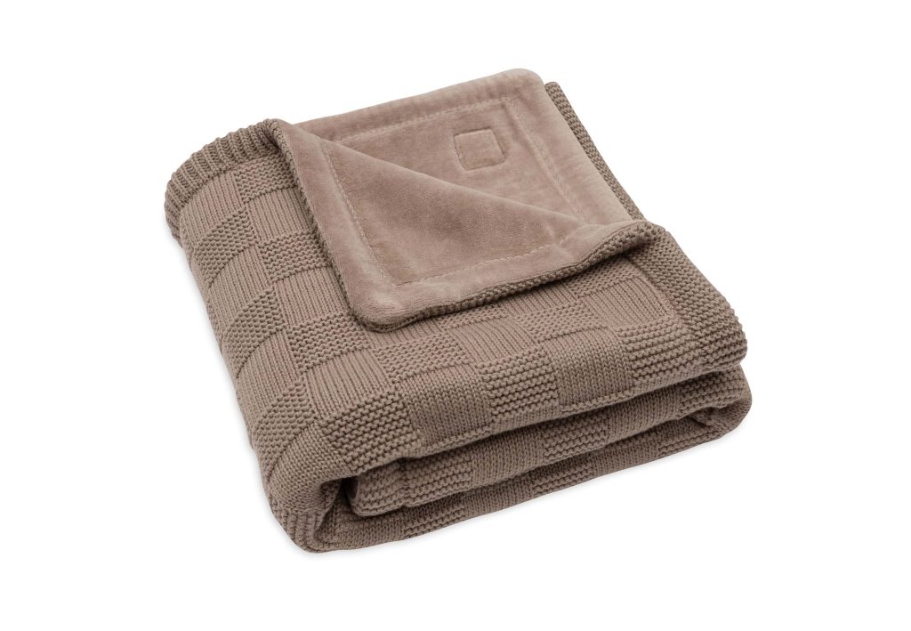 Blanket Cradle 75x100cm Box Knit Milky Coffee/Velvet
