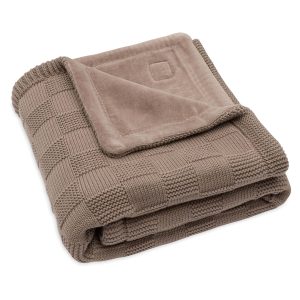 Blanket Cradle 75x100cm Box Knit Milky Coffee/Velvet