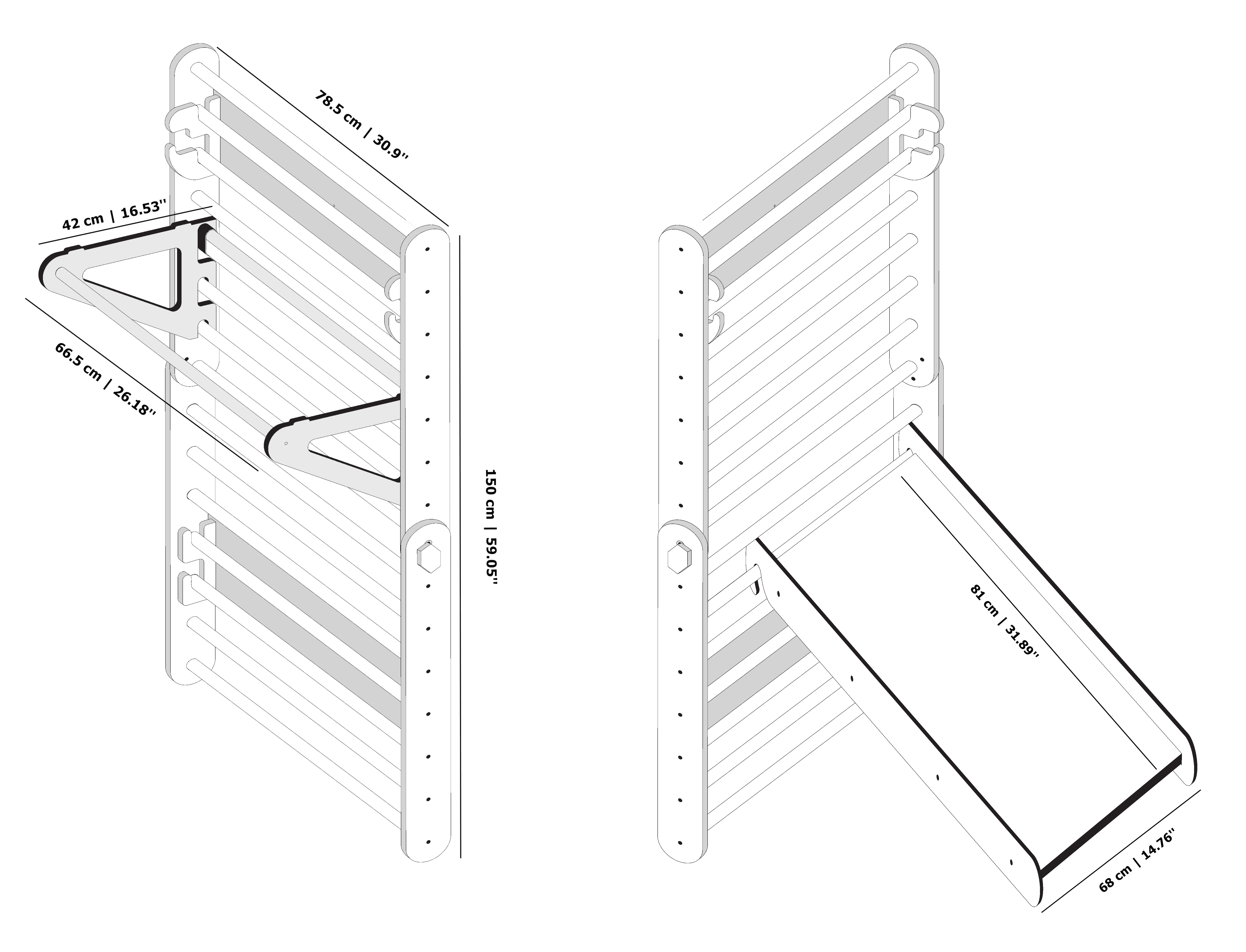 PRE-ORDER - Climbing triangle wall set with slide - Image 5