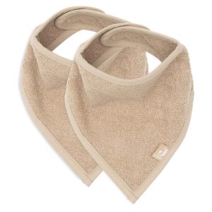 Terry Bandana Bib - Biscuit (2 pack)