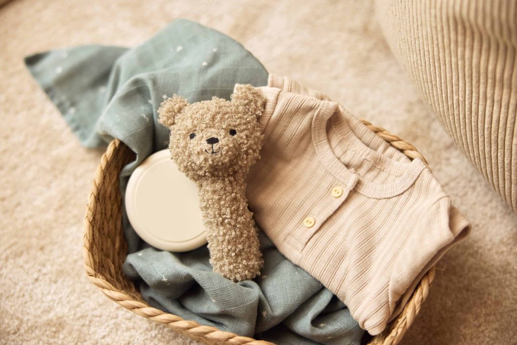 Rattle - Teddy bear Olive green