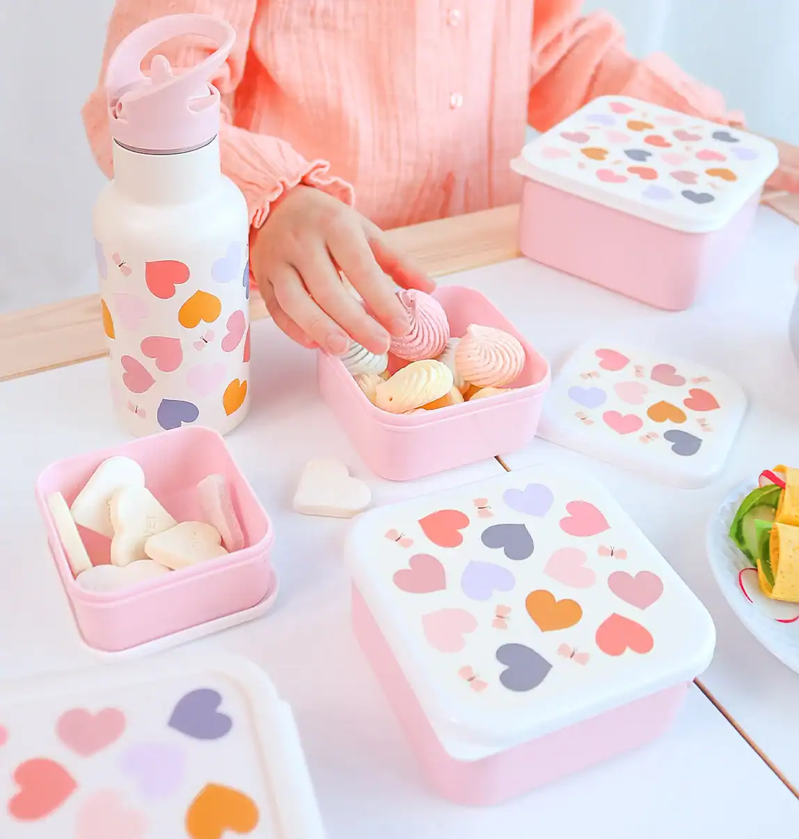Lunch & snack box set - Hearts