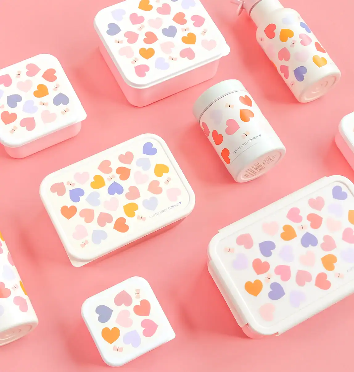 Lunch & snack box set - Hearts - Image 3