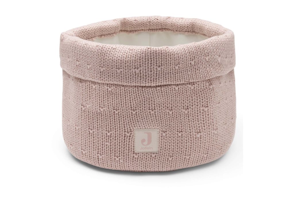 Changing Table Basket - Sprinkle knit Silk rose