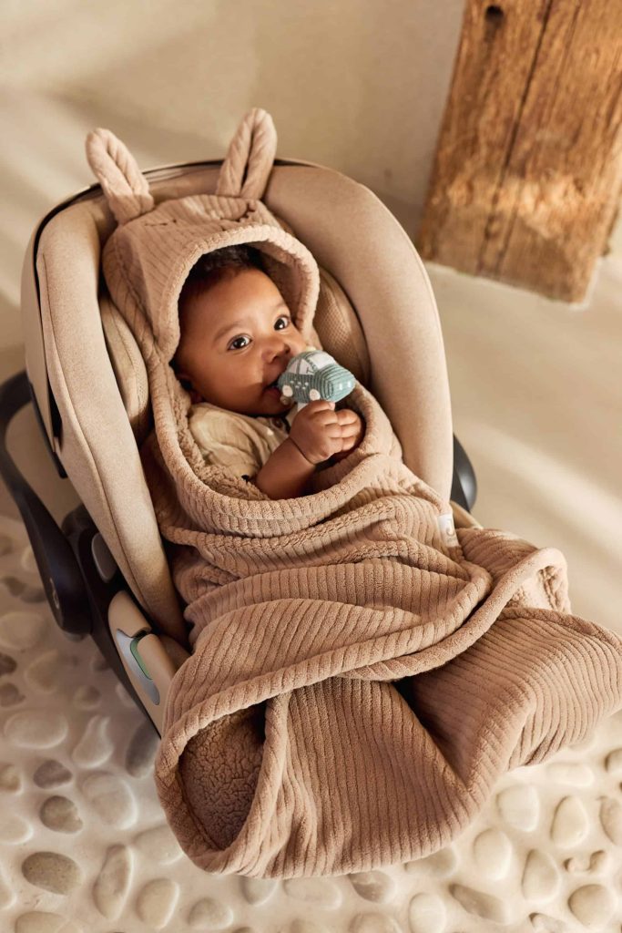 Wrap Blanket - Bunny Cloudy Rib Milky Coffee